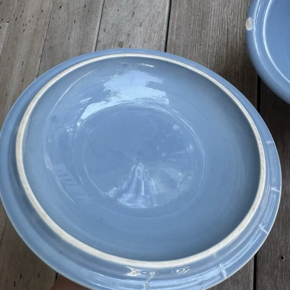Fiesta 1 Qt Blue Round Covered Casserole Dish w/ Lid Ceramic USA